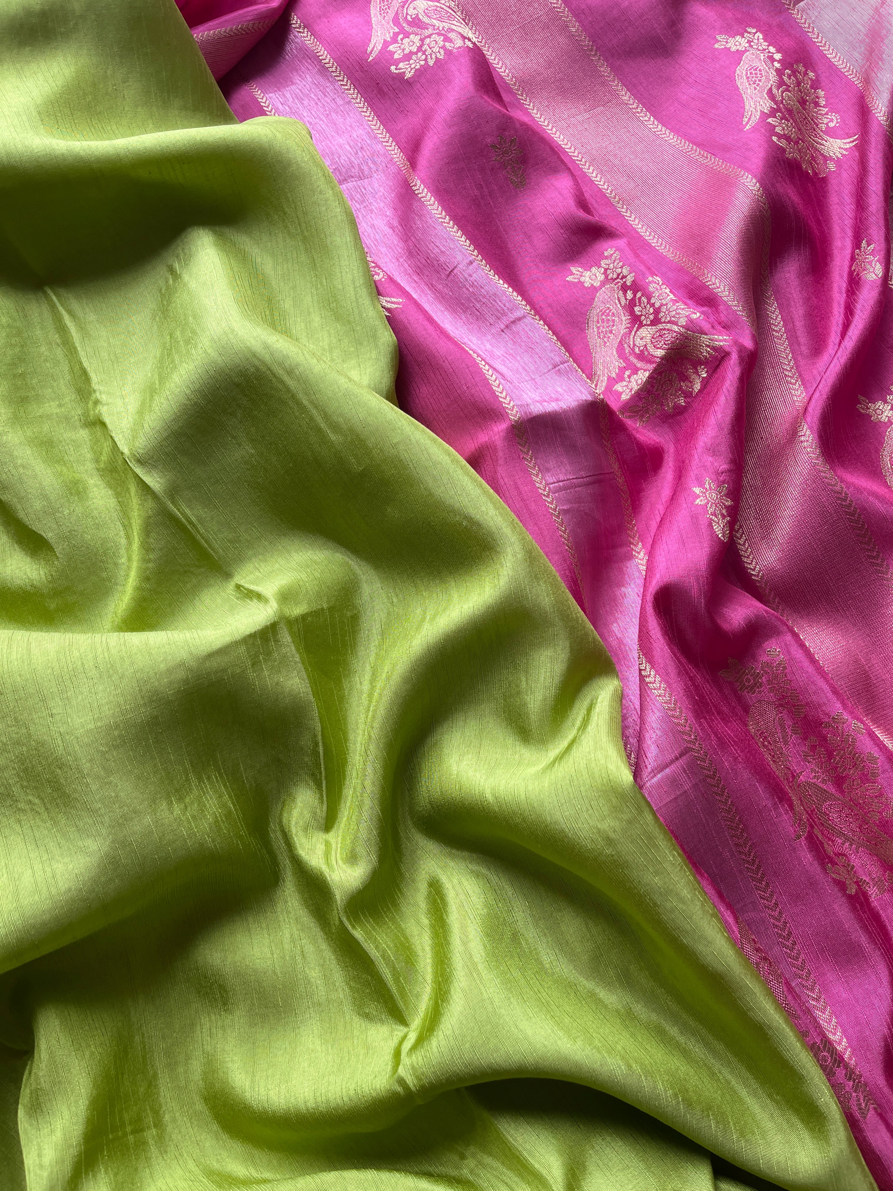 Pink Viscose Silk Saree